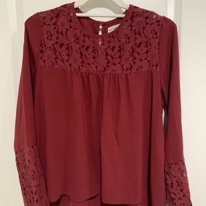 red laced shirt
